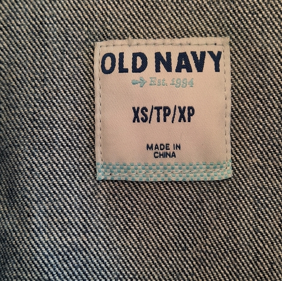 Old Navy Denim Trucker Jacket Dark Wask Worn Look - Picture 5 of 12